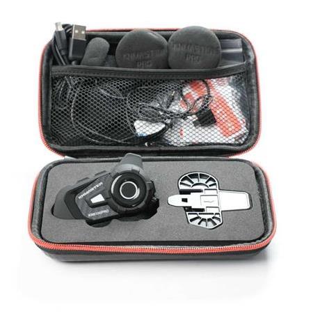 Knmaster KN6100 PRO Motosiklet Kask İnterkom Seti-Karbon Siyah